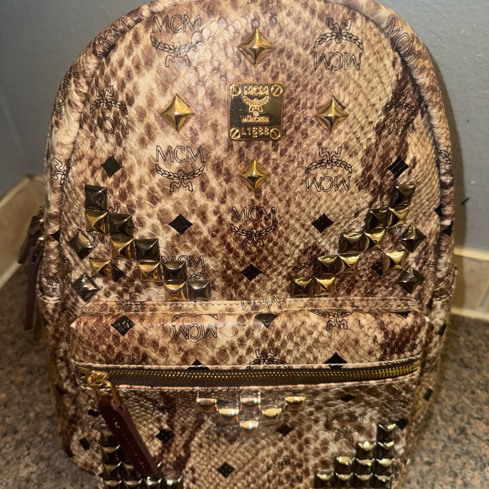 Mcmpython Embossed Studded Backpack Nwot - image 1